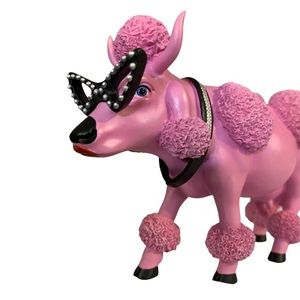 Cow Parade French Moodle #9146 with Cat Eye Glasses Pink Cow Poodle Cut Figurine